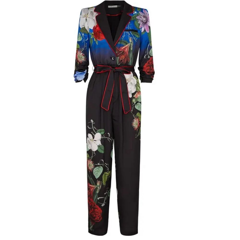 Alice + Olivia LOUETTA TIE WAIST JUMPSUIT Size 2 NWT